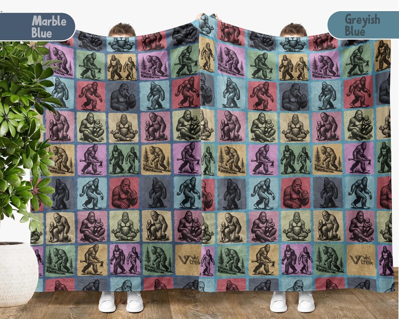 Vintage Bigfoot Gift Blanket, Vintage Bigfoot Lover Throw