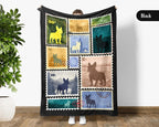 French Bulldog Stamp Blanket | Cute Frenchie Dog Throw | Pet Lover Gift