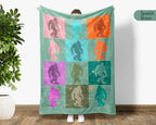 Checkered Bigfoot Gift Blanket, Sasquatch Lover Throw