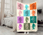 Checkered Bigfoot Gift Blanket, Sasquatch Lover Throw