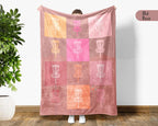 Checkered Disc Golf Lover Blanket Gift, Vintage Disc Golf Pink Throw