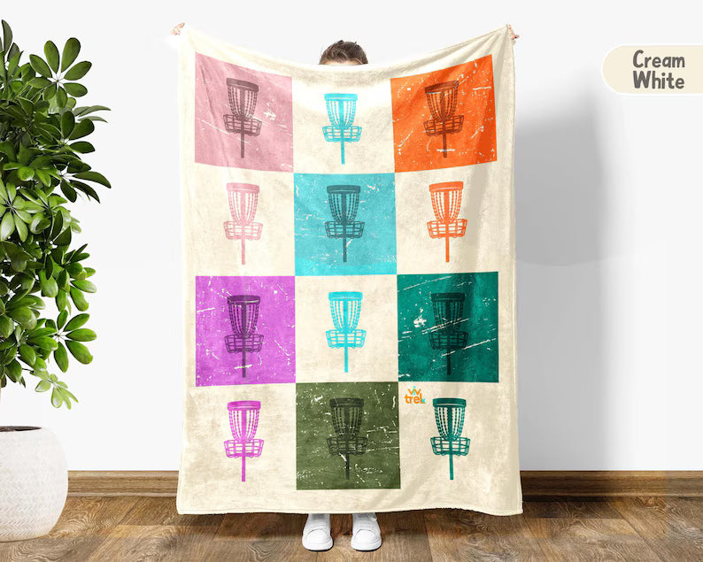 Disc Golf Lover Blanket Gift, Vintage Disc Golf Throw