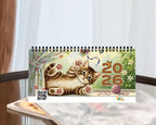 Cute Kitten 2026 Desk Calendar | Vintage Cat Planner Aesthetic Office Gift