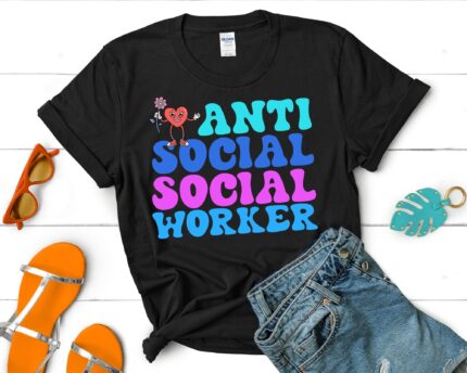 Funny Anti Social Social Worker Groovy T-shirts