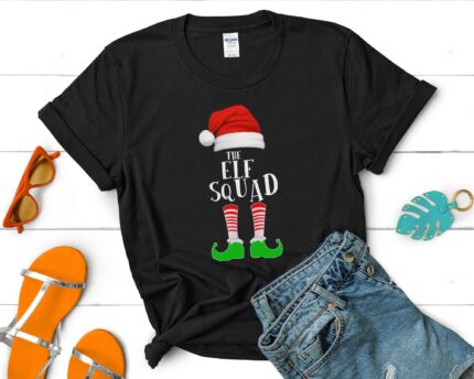 The Elf Squad Family Matching Group Christmas Funny T-Shirt