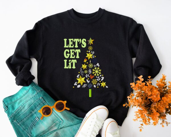 Let's Get It Christmas Tree Family Matching Party Sweatshirt