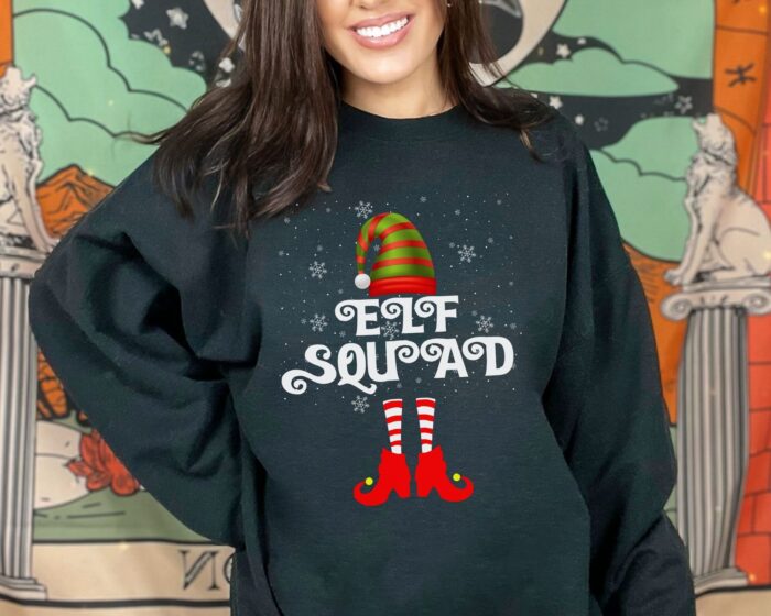 The Elf Squad Family Matching Christmas Funny Sweatshirt