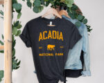 US Acadia National Park Maine Bobcat Mascot Camping T-shirt
