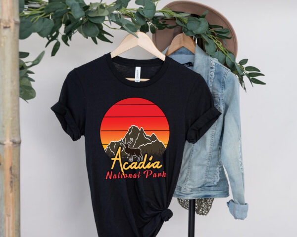Retro Style Acadia National Park Maine US Parks T-shirt