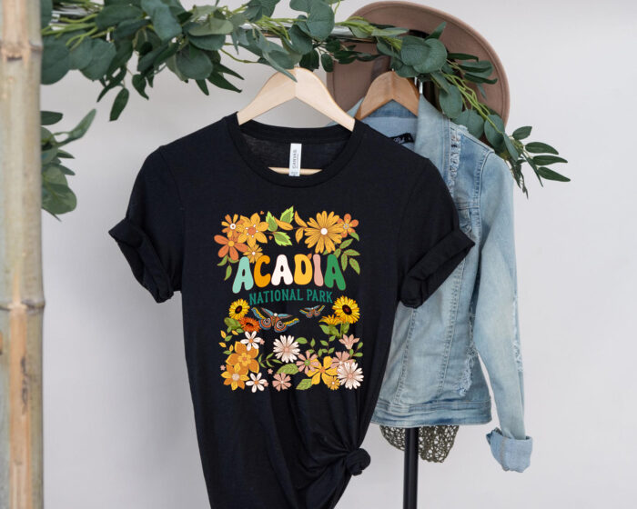 Groovy Acadia National Park Maine Parks T-shirt