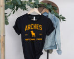 US Arches National Park Utah Ram Mascot Camping T-shirt