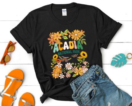 Groovy Acadia National Park Maine Parks T-shirt