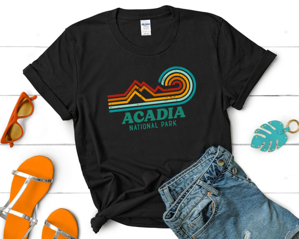 Acadia National Park USA Maine Camping T-Shirt