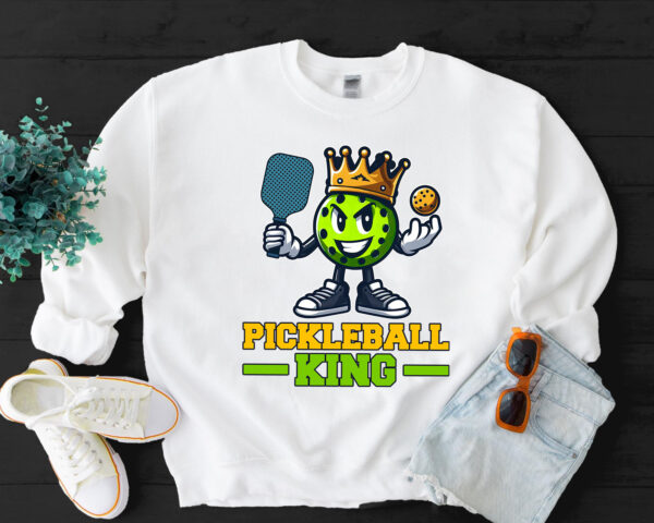 Funny Pickleball King with Pickleball Paddles Sweatshirt
