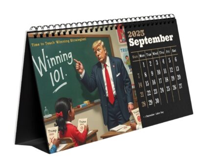 Funny 2025 MAGA Trump Desktop Calendar for Political Humor Fans, Donald Trump Desk Calendar Gift, Conservative Gag Gift Idea for New Year Supporters