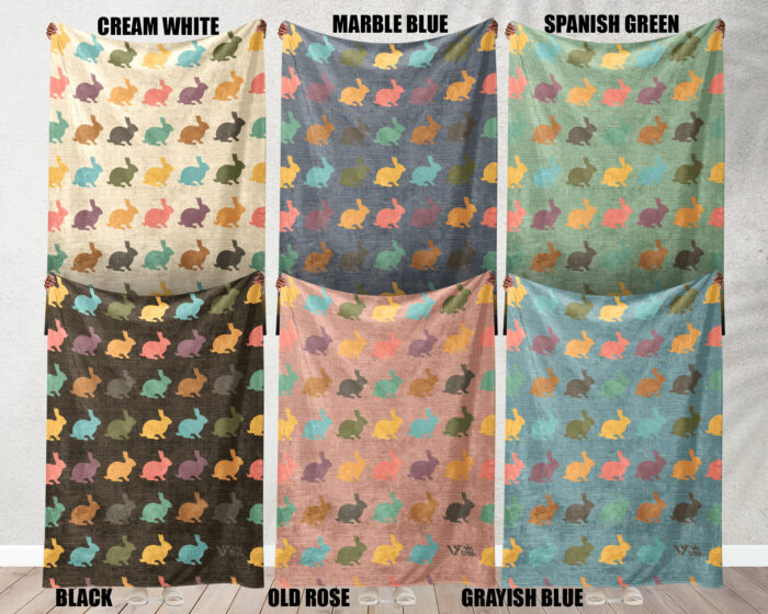 Retro Rabbit Gift Blanket, Cozy Bunny Lover Plush Throw, Soft Fleece Animal Blanket for Kids and Adults, Unique Bunny Graphic Home Accent | VivTrek - Image 7