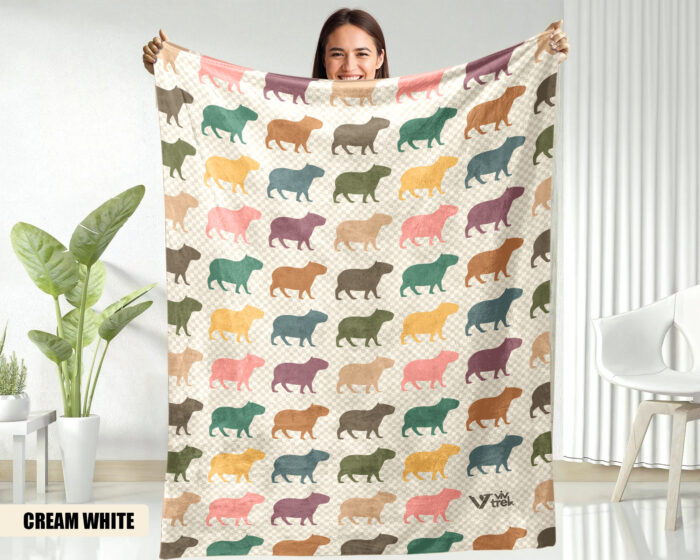 Vintage Capybara Blanket - Retro Throw for Capybara Lovers | VivTrek - Image 4