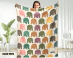 Retro Polar Bear Gift Blanket, Arctic Wildlife Plush Throw, Cozy Graphic Blanket for Animal Lovers, Unique Bear Home Decor and Cute Gift Idea | VivTrek