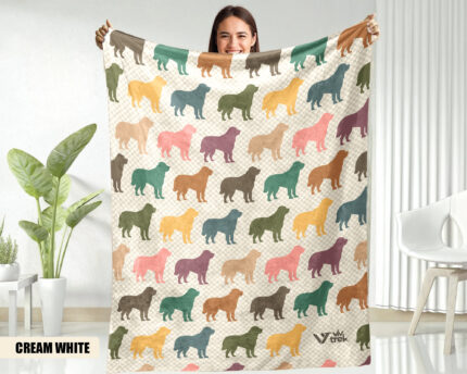 Retro St Bernard Dog Blanket Gift Cozy Puppy Lover Plush Throw Soft Fleece Pet Blanket for Home Unique Dog Breed Graphic Decor for Dog Lovers | VivTrek