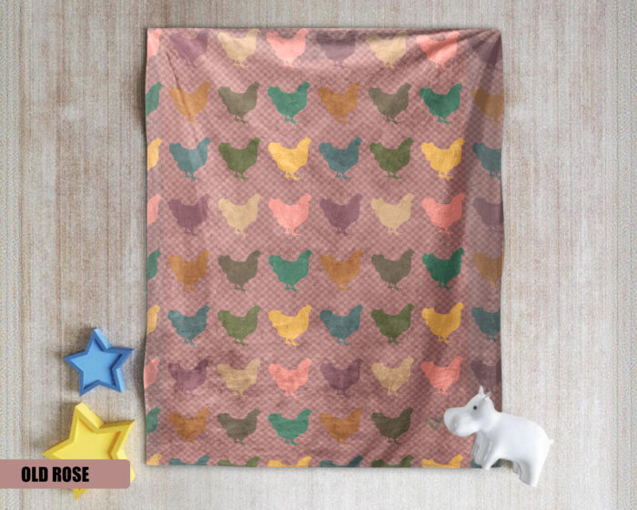 Retro Chicken Blanket, Cozy Farm Animal Throw Gift for Chicken Lovers, Unique Graphic Blanket | VivTrek - Image 4